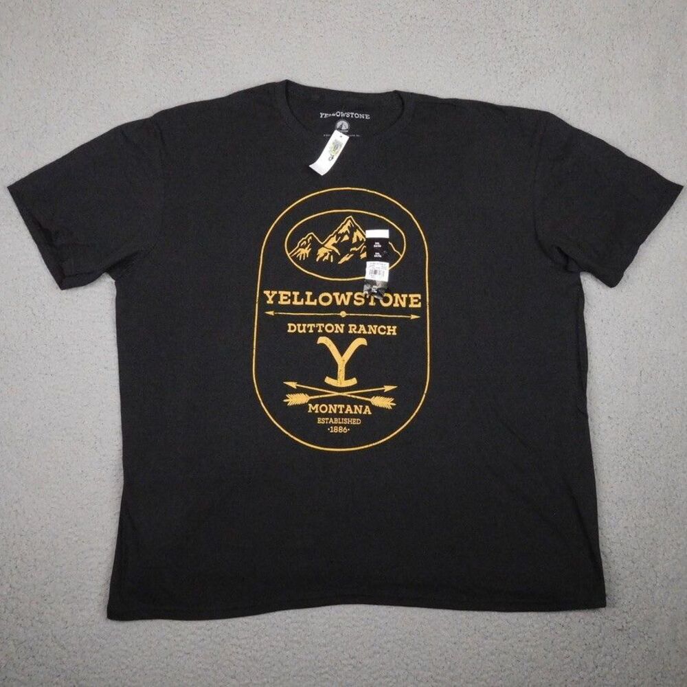 Yellowstone Shirt Mens 3XL XXXL Black Dutton Ranch Logo Tee TV Show T-Shirt NWT